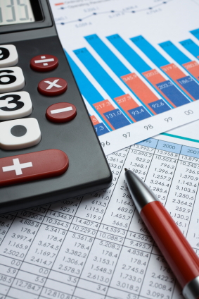 Calculator and financial documents